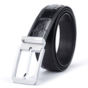 Cinturones de cuero de cocodrilo genuino de lujo de alta calidad para hombre, cinturones de 120cm de longitud, cinturón caliente para hombres, cinturones de cuero personalizados - Product Image 5