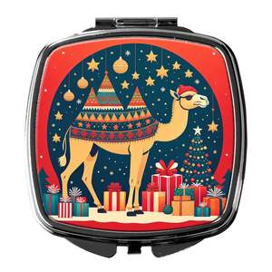 Camel Christmas <b>Compact</b> Decorative Travel Makeup <b>Mirror</b> Folding Handheld Pocket Size for Women and Girls Gift - Product Image 1
