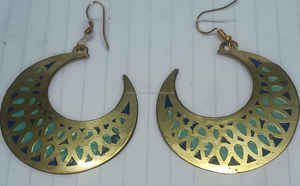 Pendientes de gota de latón de estilo antiguo Pendientes de madera recién llegados de alta calidad con diseño único pintado en gota para mujer - Product Image 4