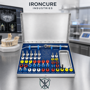 Kit de 50 pièces universel pour implants dentaires : Forets chirurgicaux, Forets à butée conique, Dilatateurs osseux, Trépanes, Clé dynamométrique - Product Image 2