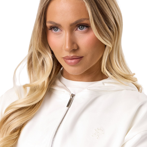 Ensemble pantalon large et sweat à capuche zippé blanc imprimé pour femme, léger, doux au toucher, respirant, écologique, hiver - Product Image 6