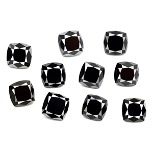 เพชรทรงคุชชั่นสีดำเข้มธรรมชาติขนาด 5.80 x 5.80 มม. สำหรับทำเครื่องประดับ แหวน จี้ สร้อยข้อมือ สร้อยคอ - Product Image 1