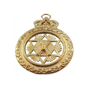 Emblema Masónico de Estrella Coronada, Colgante Dorado para Cuello, Rito Escocés, Maestro de San Andrés, Insignia Ceremonial - Product Image 2