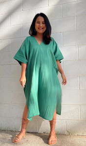 Double Gauze Cotton <b>Kaftan</b> Dress Womens <b>Summer</b> Dress Beach Cover Up Vacation Caftan Party Wear <b>Summer</b> Style Knee Length - Product Image 3