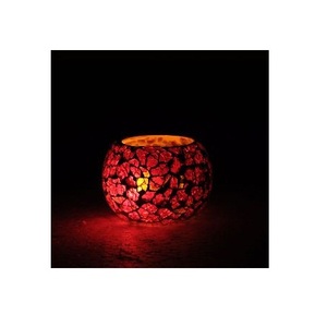 Solid Design Wedding Party Dining Mosaic Amber Glass Candle Holder Romantic Gift Tea Light for Home Decoration - Product Image 3