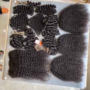 2024 ventes directes d'usine vietnamien Double dessiné Remy Extensions de cheveux humains Machine trame bouclés Textures ondulées - Product Image 3