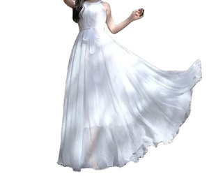 ชุดราตรีสุดชิคสำหรับฤดูร้อนของผู้หญิงเสื้อสันทรายเนื้อบางสำหรับเที่ยวชายหาดผ้าชีฟองแกว่งตัวใหญ่ยาวถึงพื้นมีพู่ประดับเอว - Product Image 2