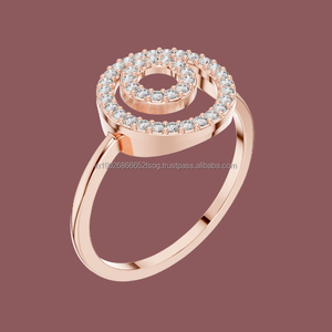 Bague de fête élégante 14K en argent bijoux CZ - Product Image 1