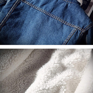 Service OEM, veste en jean décontractée d'hiver pour hommes, coupe ajustée, lavage à l'acide, écologique, emballage personnalisé de haute qualité - Product Image 5