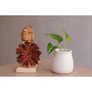 Sculpture d'hibou en bois faite à la main, tendance actuelle, figurine sculptée, décoration rustique pour table, ornement de salon - Product Image 6