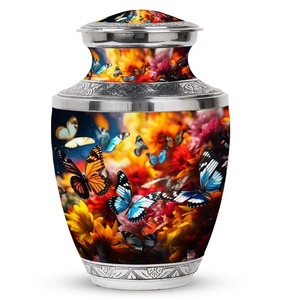 Silver Cremation <b>Urn</b> with Eagle Mountain Design American Style Adult Memorial <b>Urn</b> Custom <b>Large</b> Aluminium Funeral <b>Urn</b> For Ashes - Product Image 3