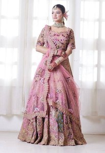 Lehenga Choli Rosa Bordado con Lentejuelas, Vestido de Fiesta Largo hasta el Suelo, Salwar Kameez para Mujer, Secado Rápido, para Todas las Temporadas - Product Image 5