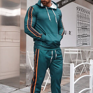 Conjunto Deportivo Informal de 2 Piezas con Capucha de Algodón para Hombre, Trajes Deportivos de Forro Polar para Invierno, Venta al por Mayor - Product Image 2