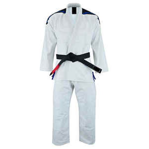 Best Selling Judo Uniform Adult Unisex White 100% Cotton 160g Regular Fit Breathable Durable with <b>Black</b> <b>Belt</b> - Product Image 2