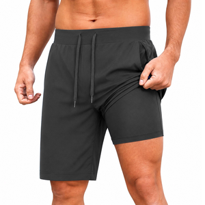 Custom Men's 2 in 1 Compression <b>Running</b> <b>Shorts</b> Quick Dry Gym Fitness Training Athletic Sports <b>Shorts</b> <b>with</b> <b>Phone</b> <b>Pocket</b> - Product Image 6