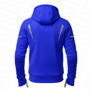 Hoodie de moto renforcé en Kevlar avec protections CE niveau 2, veste de moto réfléchissante à fermeture éclair - Product Image 3
