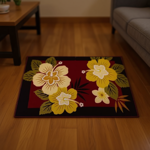 Juego de Alfombras Florales Mixtas de 50x80 cm, Alfombras Clásicas de Poliéster con Técnica de Impresión para Uso Doméstico - Product Image 3