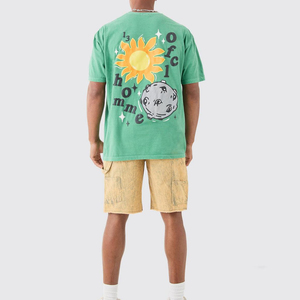 เสื้อยืดคอตตอน 100% ทรงโอเวอร์ไซส์สำหรับผู้ชาย แบบสั่งทำพิเศษ คุณภาพสูง พิมพ์โลโก้แบบพัฟฟ์ ป้องกันการเป็นขุย บริการ OEM - Product Image 6