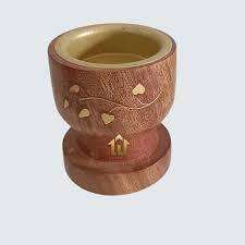 Support artisanal en bois pour bâtonnets d'encens en bois de santal, boîte à encens en forme de pièce de monnaie, support parfumé à la coriandre, attrape-cendres religieux pour la maison - Product Image 6