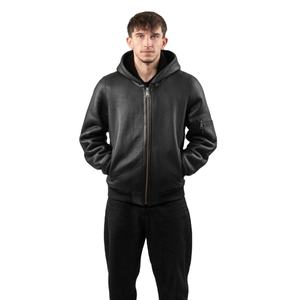 Blouson aviateur en peau de mouton de qualité supérieure pour homme, vêtement d'extérieur classique d'hiver, fait main, chaud et durable, manteau en cuir tendance - Product Image 1