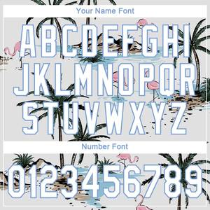 Camiseta de Fútbol Personalizada con Palmeras Hawaianas Blancas y Azul Claro, Auténtica, para Equipo, Cosida, Transpirable, de Poliéster - Product Image 6