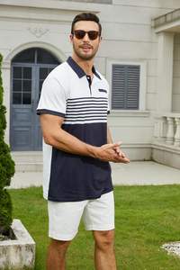 Camisetas Polo Casuales para Hombre, Manga Corta, Estilo Golf, Clásicas a Rayas, Corte Ajustado - Product Image 3