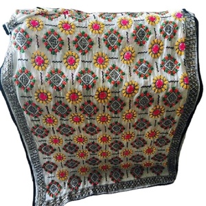 Designer New Arrival Indian Ethnic <b>Floral</b> White Embroidery Work Organza Dupatta For Women Indian <b>Scarf</b> - Product Image 1