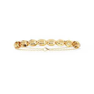 AMBER JEWELS Classic 18k <b>Solid</b> <b>Gold</b> Natural Stone Chain Link Bracelet Unisex Wedding Jewelry IGI Certified Rhodium Plated Claw - Product Image 5