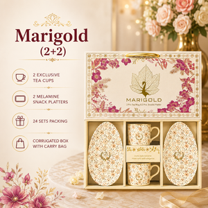 Juego de Tazas de Té Florales de Lujo con 2 Platos de Melamina para Aperitivos, Vajilla para Bebidas, Bolsa de Transporte, Regalo para el Día de la Madre, Año Nuevo, Serigrafiado - Product Image 1