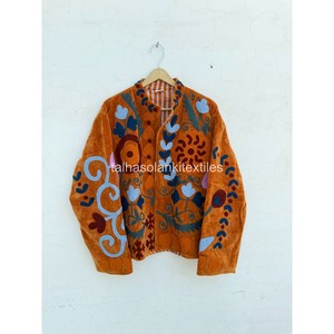 Uzbek <b>Women's</b> <b>Velvet</b> <b>Jacket</b> Handmade Floral Embroidery <b>Jacket</b> Inside Cotton Lining <b>Jacket</b> With <b>Women</b> Winter <b>Jacket</b> - Product Image 1