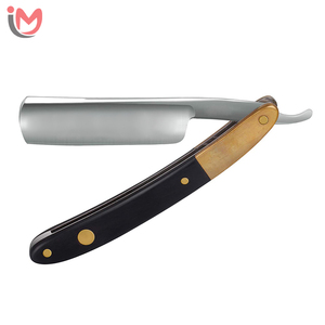 Straight Edge Barber Razor Stainless Steel Blade Blue Plastic Handle Manual Shaver for <b>Men</b> Barber Shop Use OEM - Product Image 3