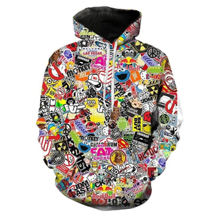 Sudadera con Capucha Larga sin Mangas con Estampado de Dibujos Animados, Impresión Digital por Sublimación Completa, Ropa Urbana Personalizada para Hombre, Transpirable - Product Image 6