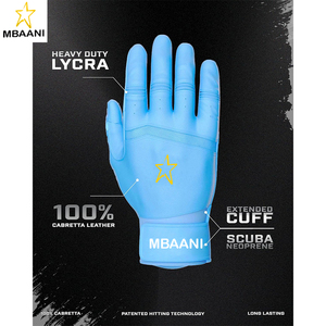 Batting Gloves | Pro Cuff Leather Batting Glove | Baseball & Softball | Optional Web-Tech | Multiple Colors - Product Image 2