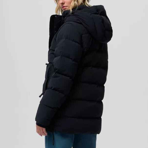 High Quality Women's Lightweight Canvas Puffer Hooded Jacket Winter Bomber <b>Coat</b> <b>Zipper</b> Button Breathable Autumn Casual Outerwear - Product Image 6