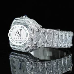 AARVA JEWELS นาฬิกาสแตนเลสสตีลหรูหราประดับเพชร ตัวเรือนทรงสี่เหลี่ยม 39 มม. ระบบอนาล็อก ควอตซ์ นาฬิกาแฟชั่นสำหรับทุกเพศ - Product Image 3