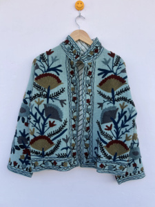 Wholesale <b>Reversible</b> Vintage Embroidered Floral Pattern Velvet Bomber <b>Jacket</b>-Eco-Friendly Windproof Breathable Cotton Autumn - Product Image 1