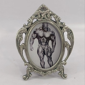 Brass <b>Antique</b> Pure Brass Material Casting Home Decor Wedding Use Photo <b>Frame</b> with Flowers Design - Product Image 6