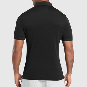 Men Solid Color Knitted Short Sleeve <b>Polo</b> Shirt Breathable Casual Golf Wear <b>Black</b> Custom Golf <b>Polo</b> Shirts Manufacturer - Product Image 3