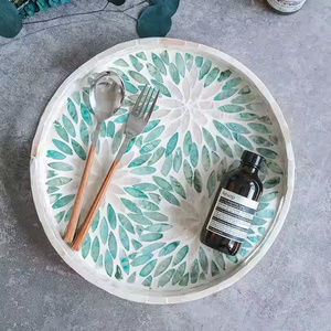 Bandeja con Incrustaciones de Nácar y Diseño de Dibujos Animados para Guardar Vasos, Bandeja de Servir Duradera, Ecológica y Hecha a Mano para la Cocina Familiar - Product Image 5