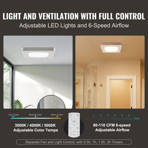 Ventilatore di Scarico per Bagno ad Alta Efficienza 110 CFM, 1.5sones, Motore Interamente in Rame a Basso Rumore, a Risparmio Energetico per Bagni, Personalizzabile OEM - Product Image 6