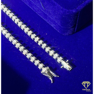 Collier ras du cou de luxe en argent sterling 925 avec chaîne cubaine sertie de diamants Moissanite pour la vente au détail internationale - Product Image 5