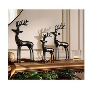 Decorative Aluminum Reindeer <b>Table</b> Centerpiece For Winter Holiday Party <b>Dining</b> <b>Table</b> <b>Ornament</b> With Modern Metallic Finish - Product Image 1