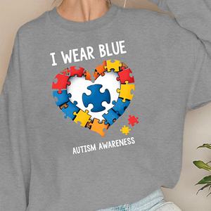 I WEAR BLUE AUTISMO CONCIENCIACIÓN mujer sudaderas - Product Image 3