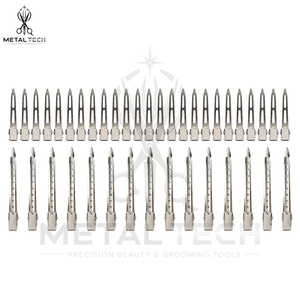Meilleur produit en gros : Ensemble de pinces à cheveux en métal argenté pour la coiffure professionnelle, pinces bec de canard pour boucles avec boîte de rangement transparente - Product Image 2
