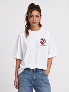 Camisetas para Mujer, Camisetas Holgadas de Algodón y Poliéster, Camiseta Informal de Manga Corta - Product Image 1