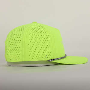 Gorra Deportiva Unisex de Seis Paneles, Perforada, Impermeable, con Corte Láser, Ajustable, Transpirable, con Letras, para Exteriores, para Adultos, para las Cuatro Estaciones, Lavada, en Verde Neón - Product Image 6