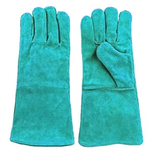 Wholesale Cowhide Split Leather Heat & <b>Fire</b> Resistant Welding Gloves with CE Certified Safety Cuff Durable Construction - Product Image 2