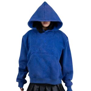 Sweat à capuche unisexe bleu roi surdimensionné en molleton épais, style streetwear décontracté, personnalisable - Product Image 1