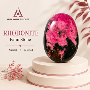 Pierre de palmier en rhodonite naturelle polie, cristal rose et noir, pierre de méditation de poche, fournisseur en gros pour cadeaux - Product Image 2