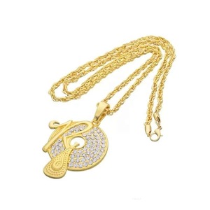 Colliers pendentifs Hip Hop de luxe en argent sterling 925 avec lettres capitales tendance en moissanite pour hommes et femmes - Product Image 4